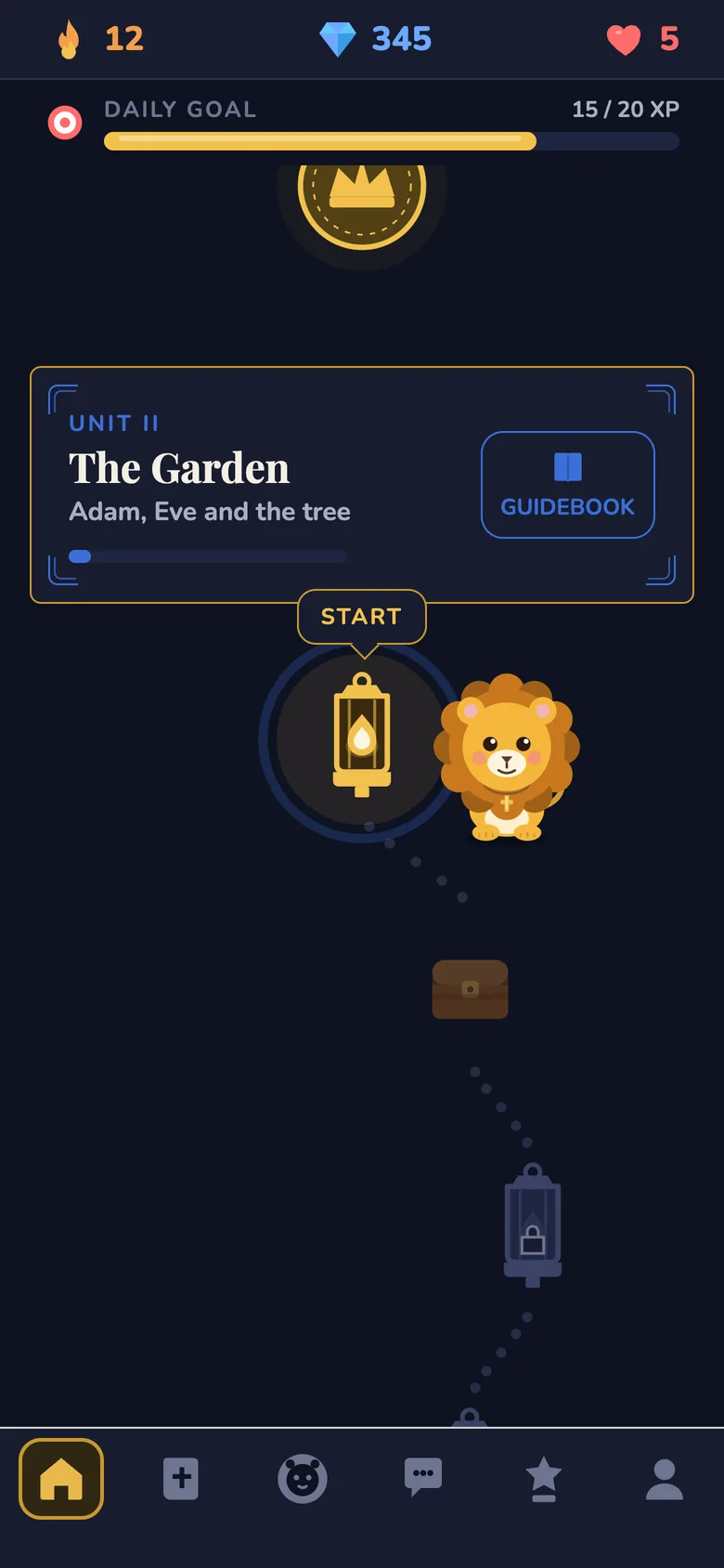 The learning path with lanterns
