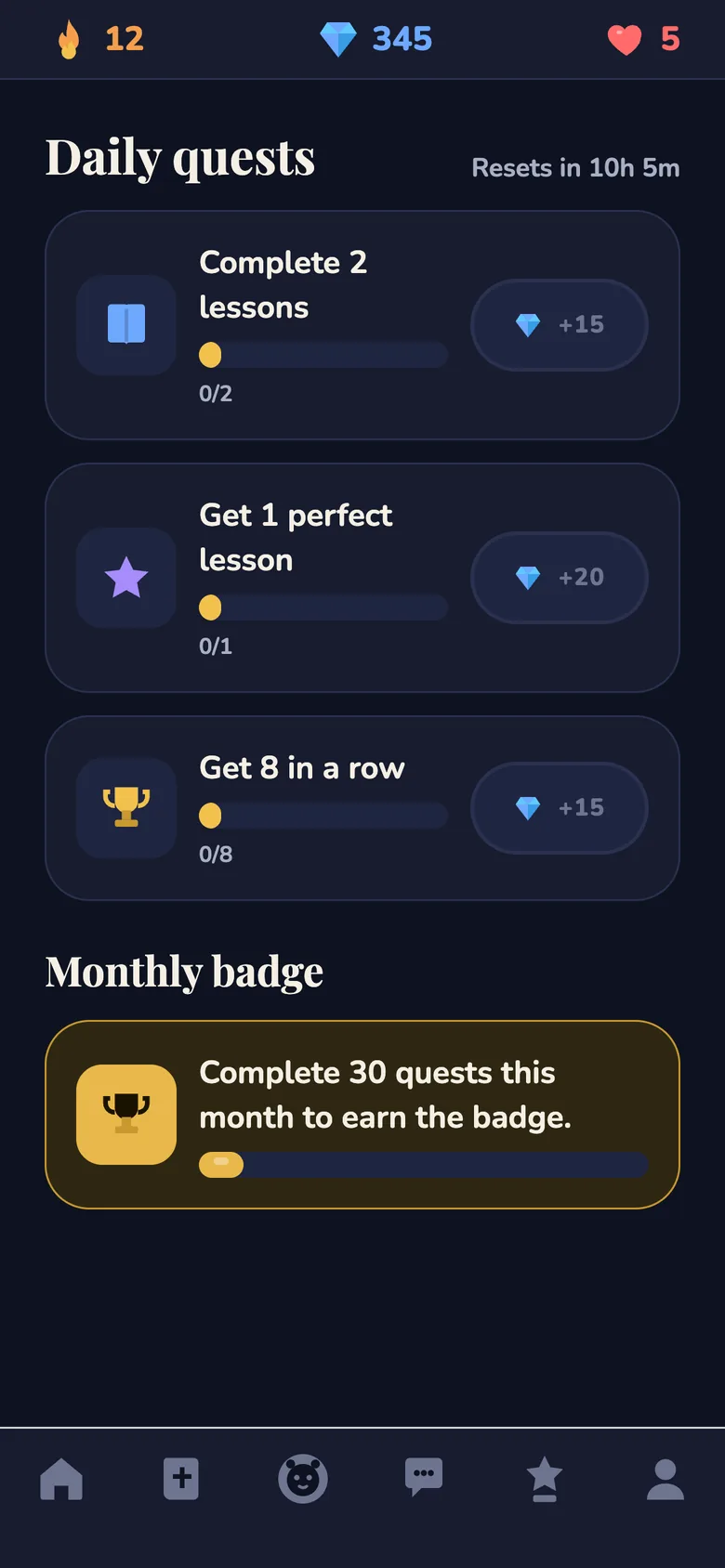 Daily quests